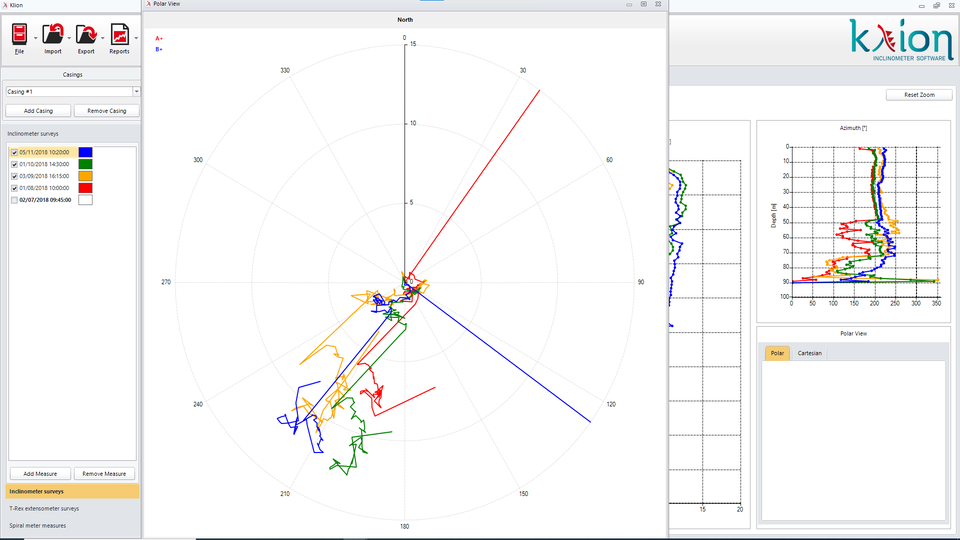 KLION software for inclinometers and extensometers